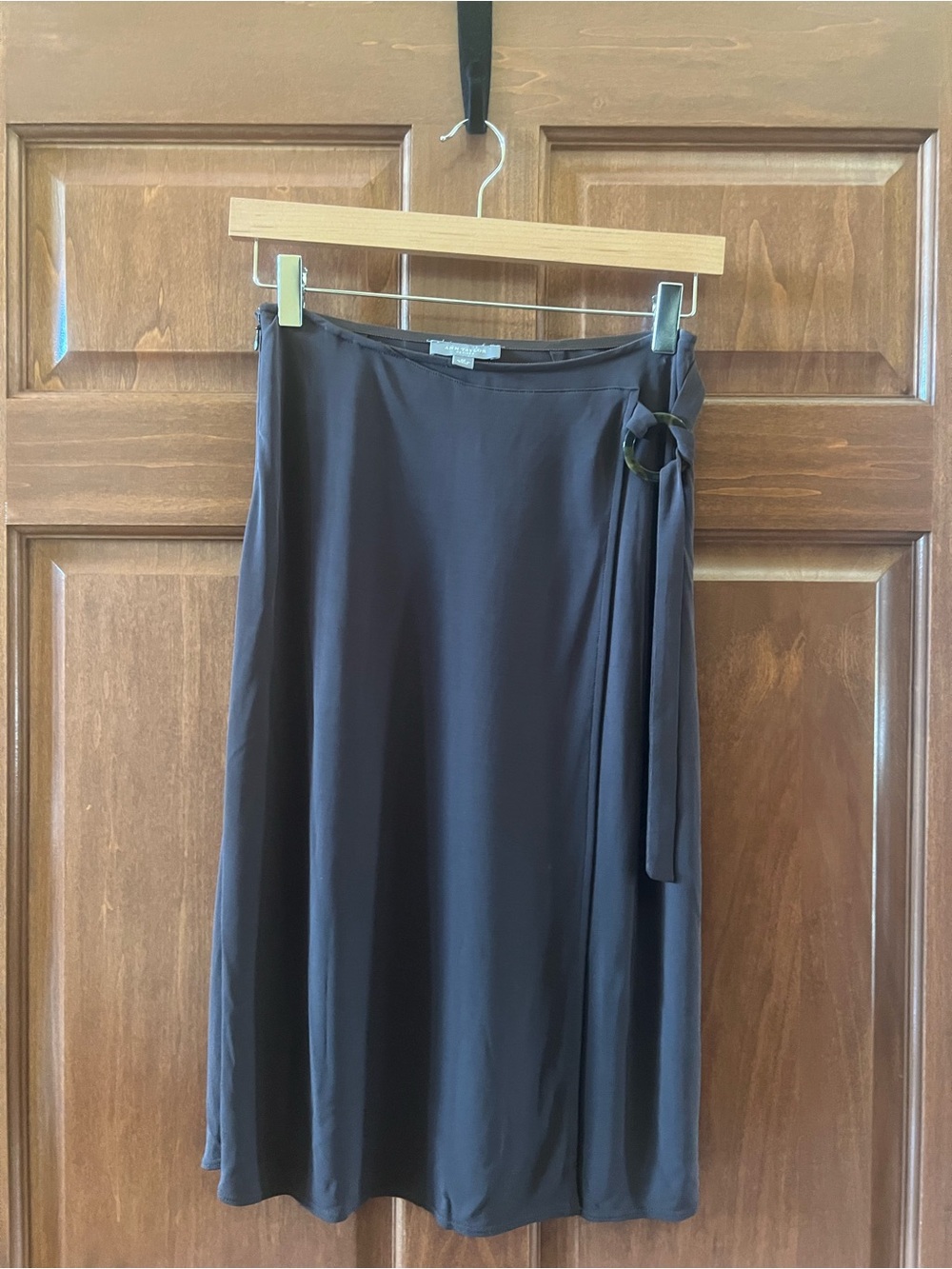 Ann Taylor Skirt Faux Wrap Midi Chocolate Brown Size 2P